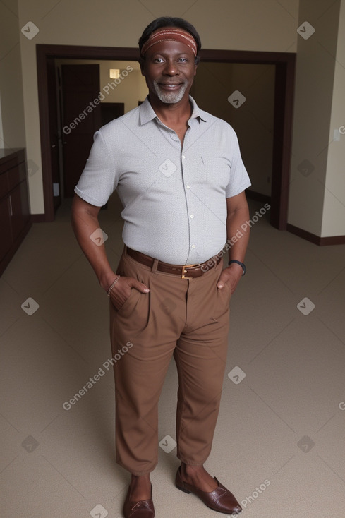 Middle-aged male with  brown hair