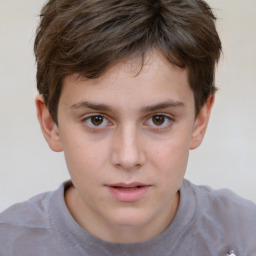 Neutral white child male with short  brown hair and brown eyes