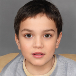 Neutral white child male with short  brown hair and brown eyes