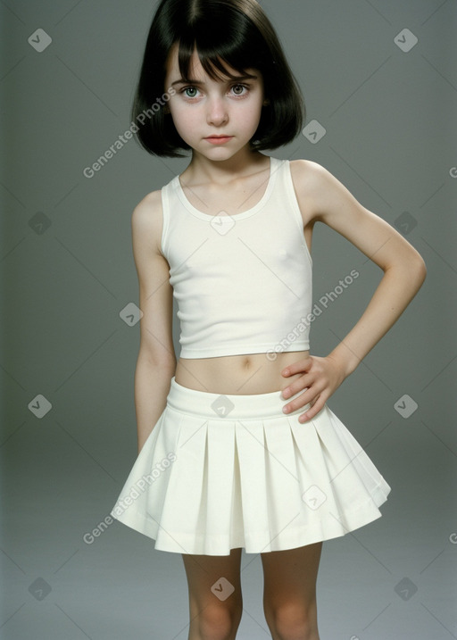 Caucasian child female with  black hair