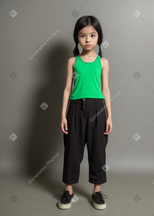 Taiwanese child female with  black hair