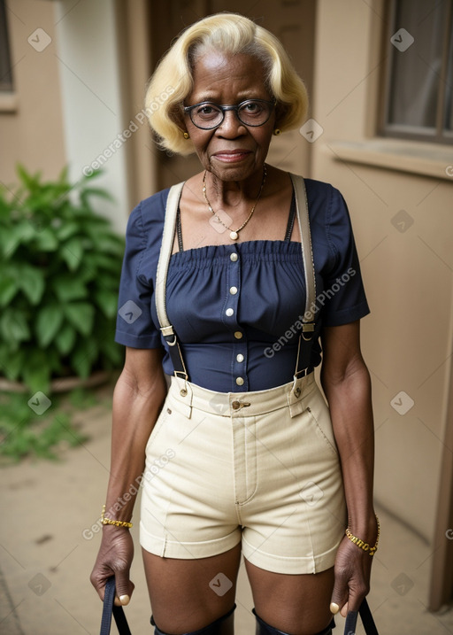 Togolese elderly female with  blonde hair