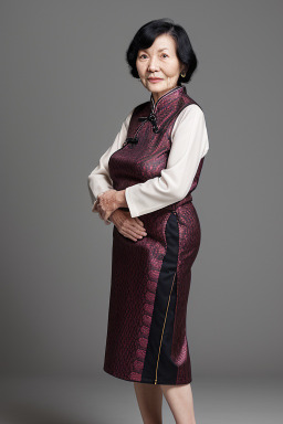 Chinese elderly female with  black hair