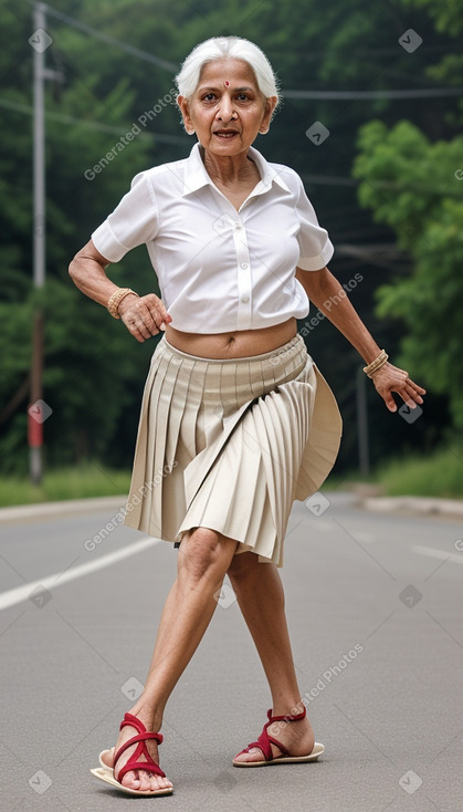 Indian elderly female with  white hair