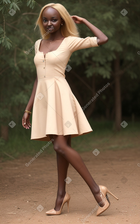 Sudanese adult female with  blonde hair