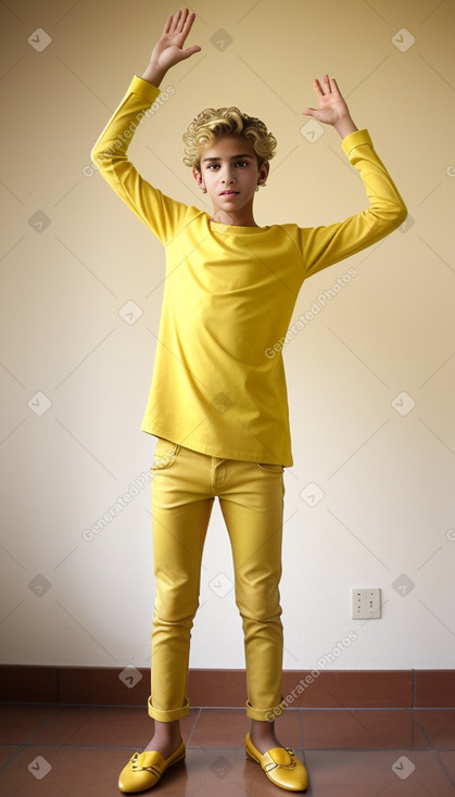 Moroccan teenager boy with  blonde hair