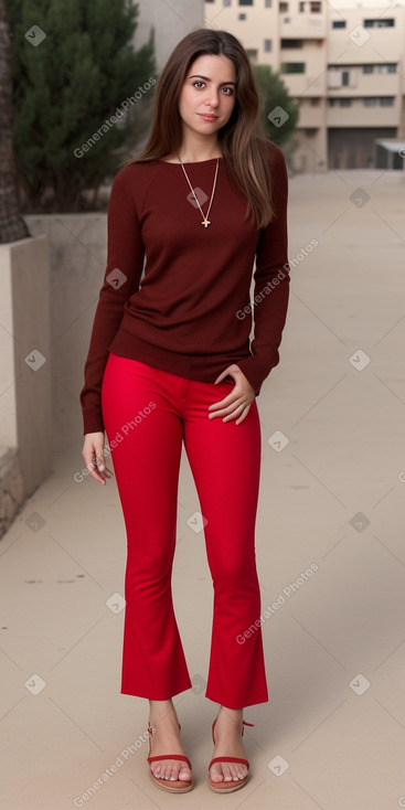 Israeli adult female with  brown hair