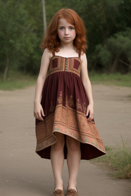 Argentine child female with  ginger hair