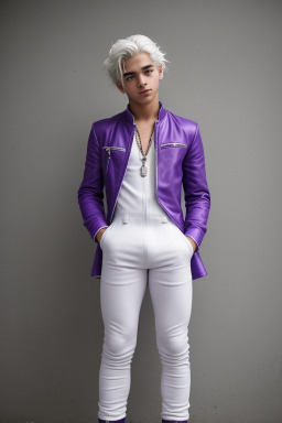 Honduran teenager boy with  white hair