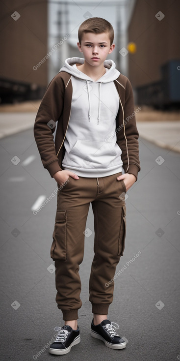 Russian teenager boy with  brown hair