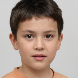 Neutral white child male with short  brown hair and brown eyes