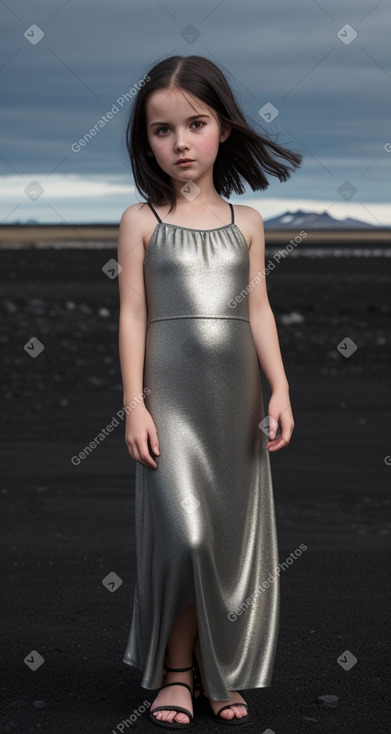 Icelandic child girl with  black hair