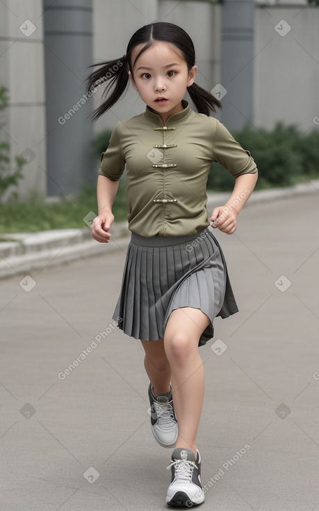 Chinese child female with  gray hair