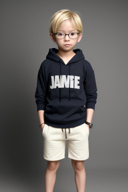 Japanese child boy with  blonde hair