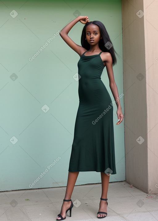 Somali teenager girl with  black hair