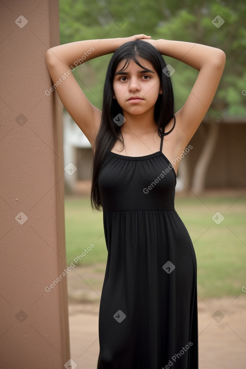 Paraguayan teenager female with  black hair