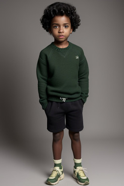 African american child male with  black hair