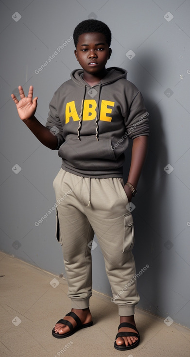 Ugandan teenager boy with  gray hair