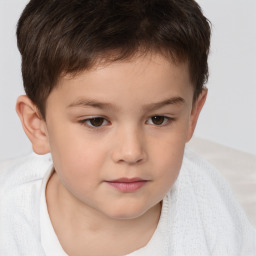 Neutral white child male with short  brown hair and brown eyes