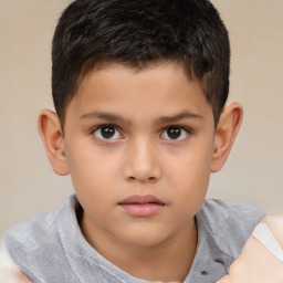 Neutral white child male with short  brown hair and brown eyes