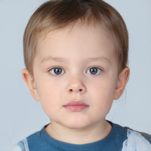 Neutral white child male with short  brown hair and brown eyes