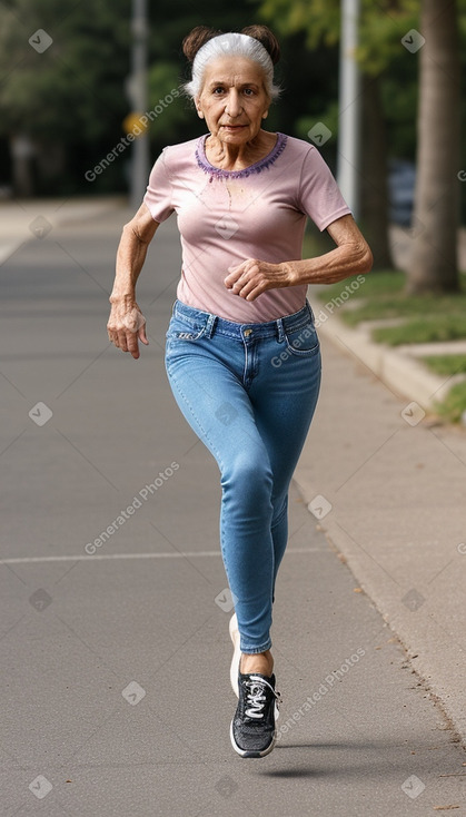 Lebanese elderly female with  brown hair