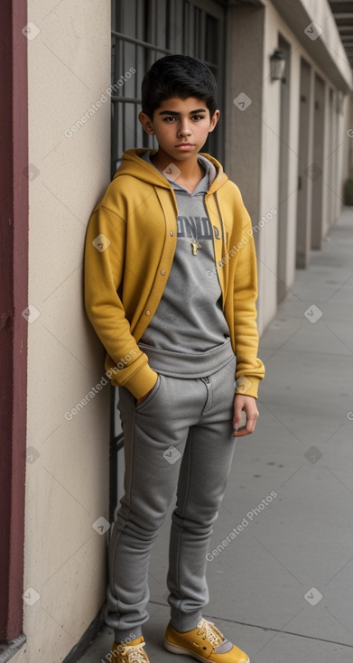 Mexican teenager boy with  gray hair