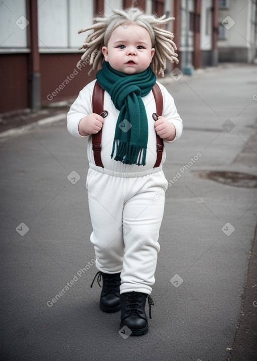 Belarusian infant boy with  white hair