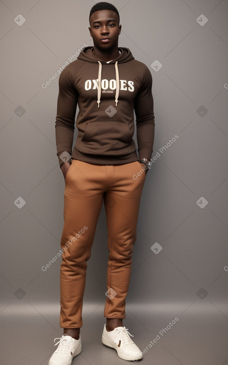 Ghanaian adult male with  brown hair