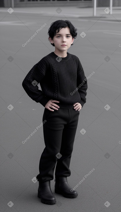 New zealand child boy with  black hair