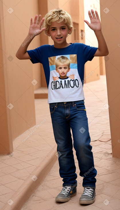 Moroccan child boy with  blonde hair