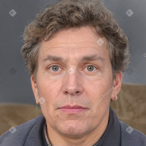 Neutral white adult male with short  brown hair and brown eyes