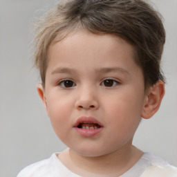 Neutral white child male with short  brown hair and brown eyes