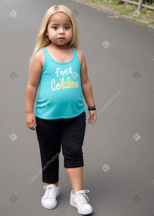 Colombian child girl with  blonde hair