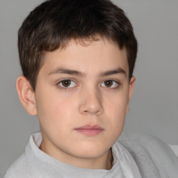 Neutral white child male with short  brown hair and brown eyes