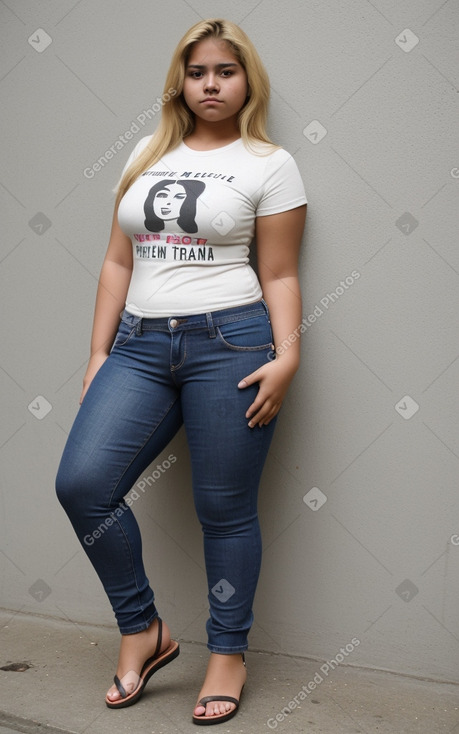 Guatemalan teenager female with  blonde hair