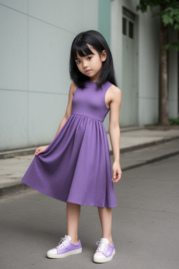 Vietnamese child girl with  black hair