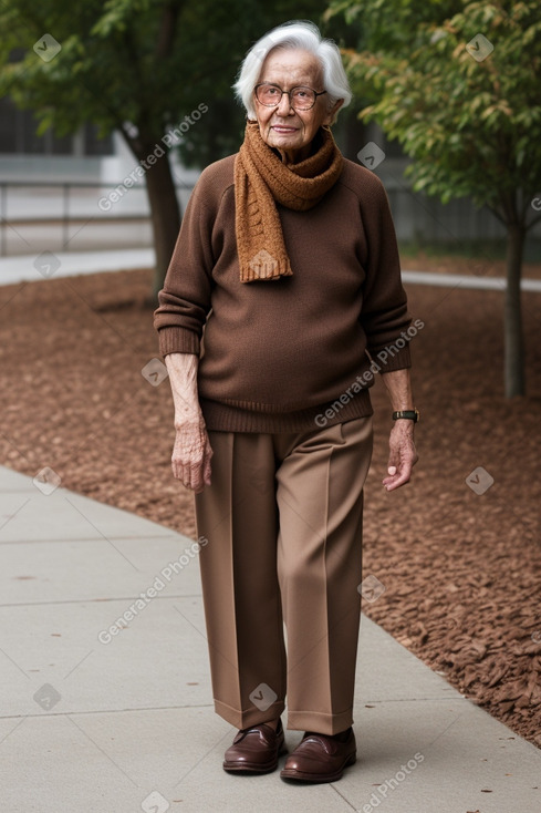 Elderly non-binary with  brown hair