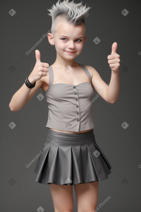 Latvian child girl with  gray hair