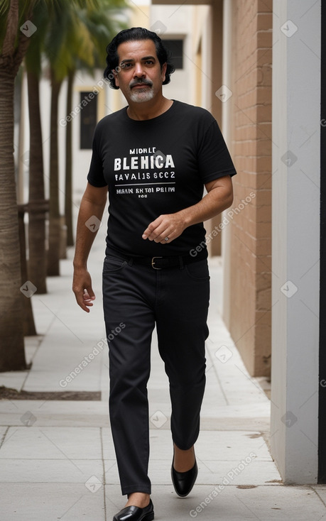 Puerto rican middle-aged male with  black hair