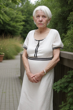 Belgian elderly female with  white hair