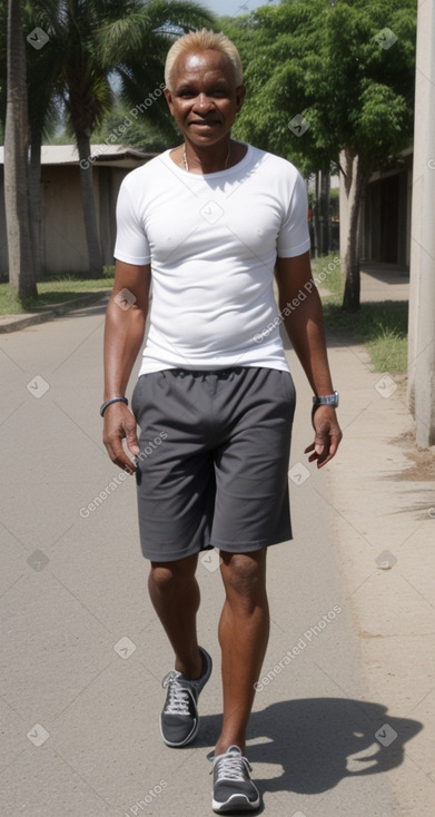 Tanzanian middle-aged male with  blonde hair