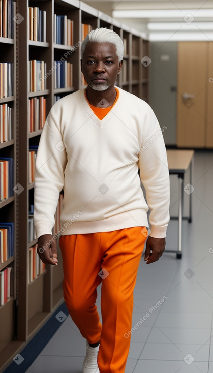 Togolese middle-aged male with  white hair