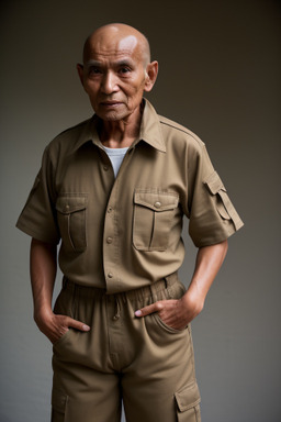 Nepalese elderly male with  brown hair