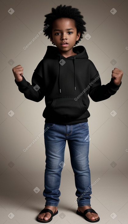 African american child boy with  black hair