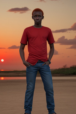 Kenyan young adult male with  ginger hair