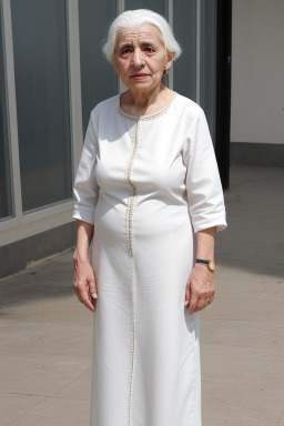 Libyan elderly female with  white hair