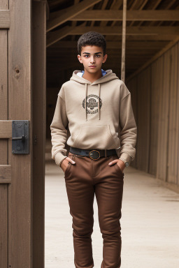 Moroccan teenager boy with  brown hair