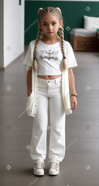 Mexican child female with  white hair