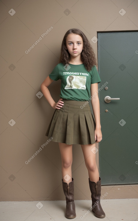 African teenager girl with  brown hair